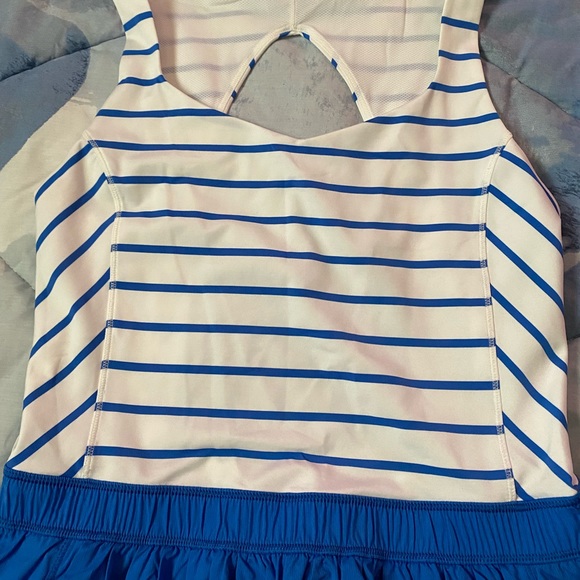 RARE Lululemon club dress deauville stripe pipe dream blue/white - Picture 4 of 15